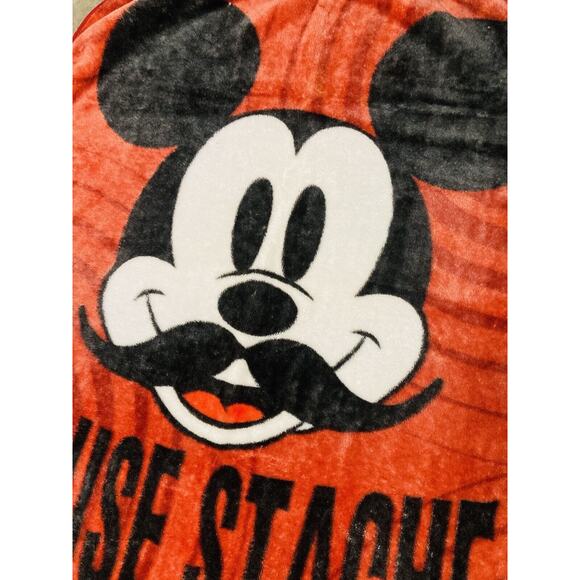 Mickey Mouse Mustache Plush Throw Blanket Mousestache Fall Autumn Red Funny Rare - Picture 3 of 7